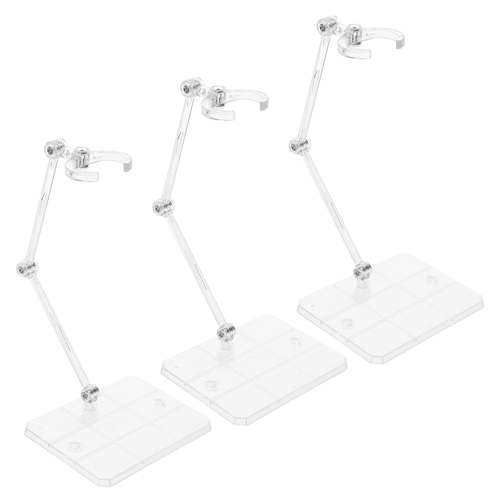Action Figure Stand - 3개 세트 투명 피규어 받침대, 조절